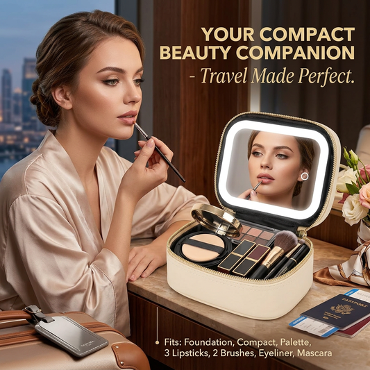 GlowKit Pro+™ Compact Makeup Bag with LED Mirror