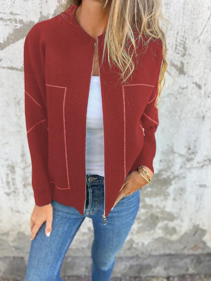 Hana Thatcher™ Casual zipped jacket with round neck