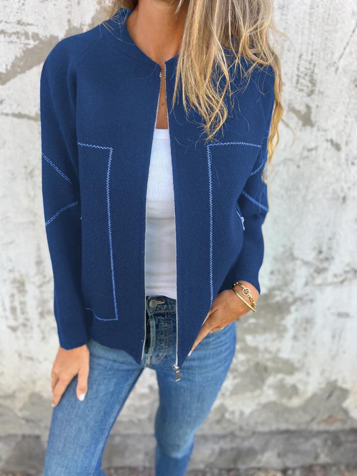 Hana Thatcher™ Casual zipped jacket with round neck
