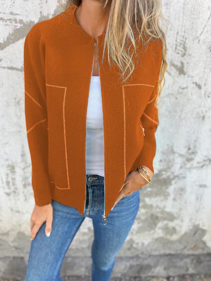 Hana Thatcher™ Casual zipped jacket with round neck