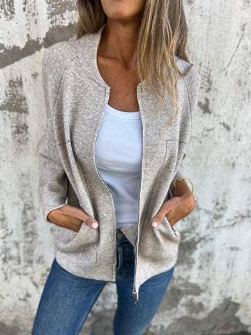 Hana Thatcher™ Casual zipped jacket with round neck