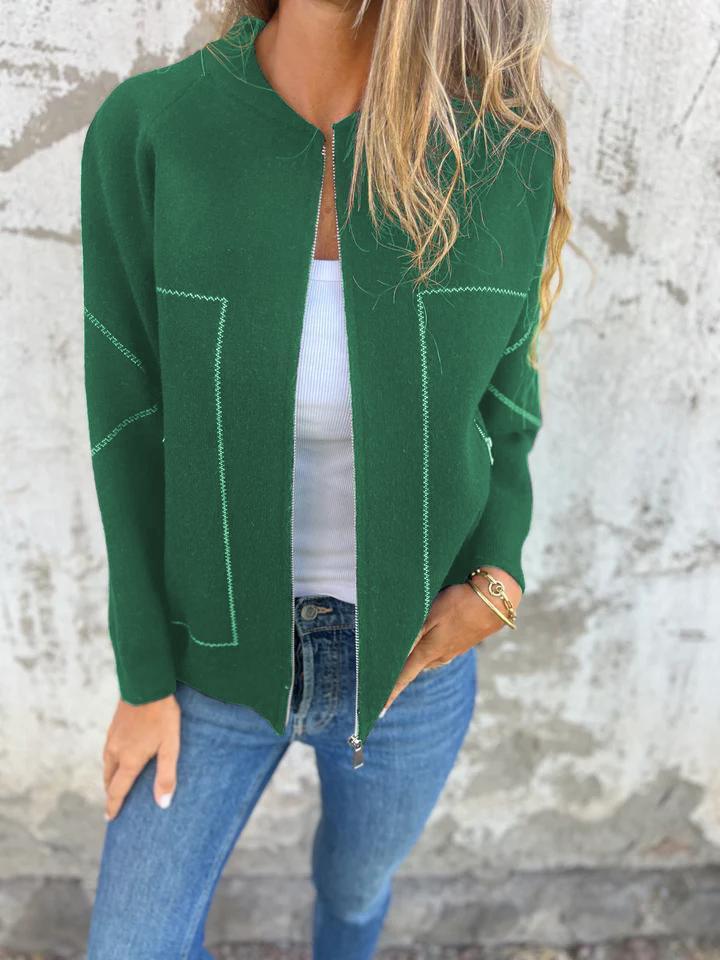 Hana Thatcher™ Casual zipped jacket with round neck