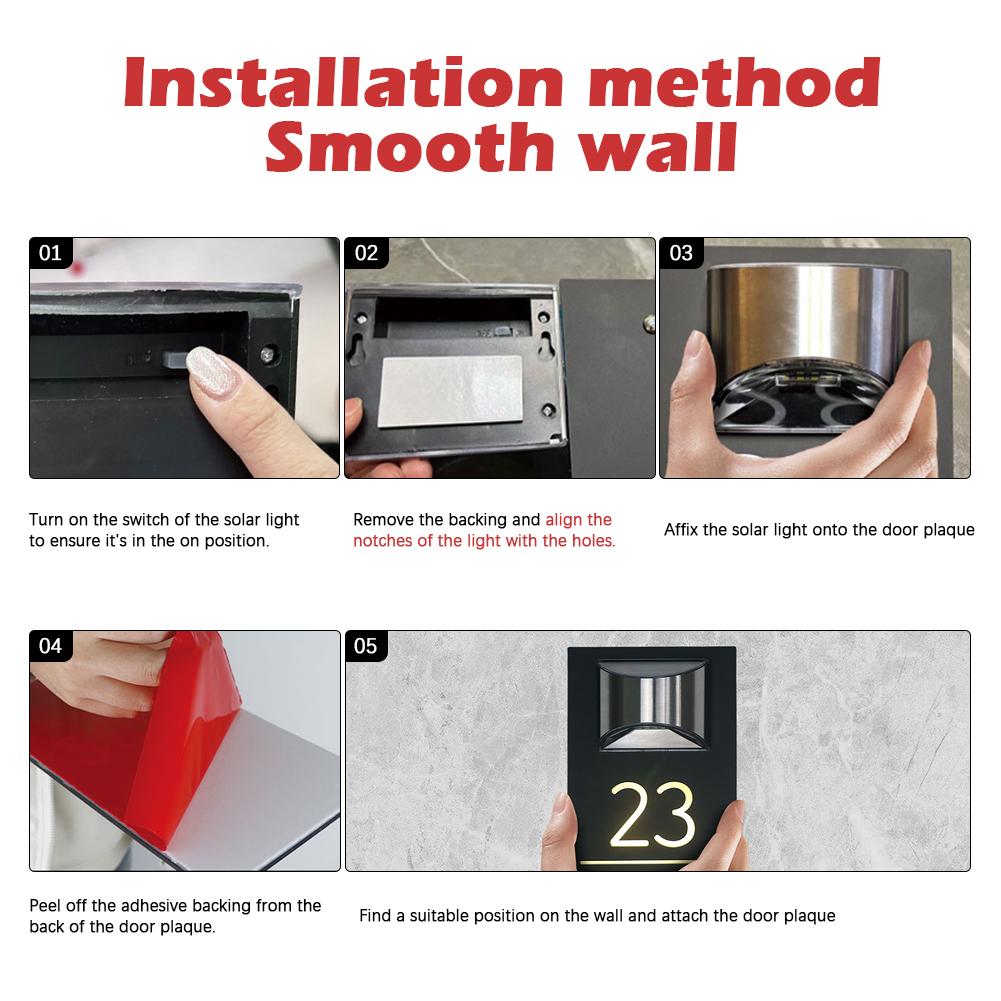 HomeDelux™ Personalized Modern Solar Door Sign
