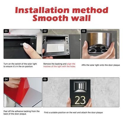 HomeDelux™ Personalized Modern Solar Door Sign