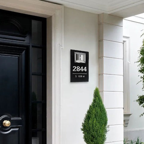 HomeDelux™ Personalized Modern Solar Door Sign