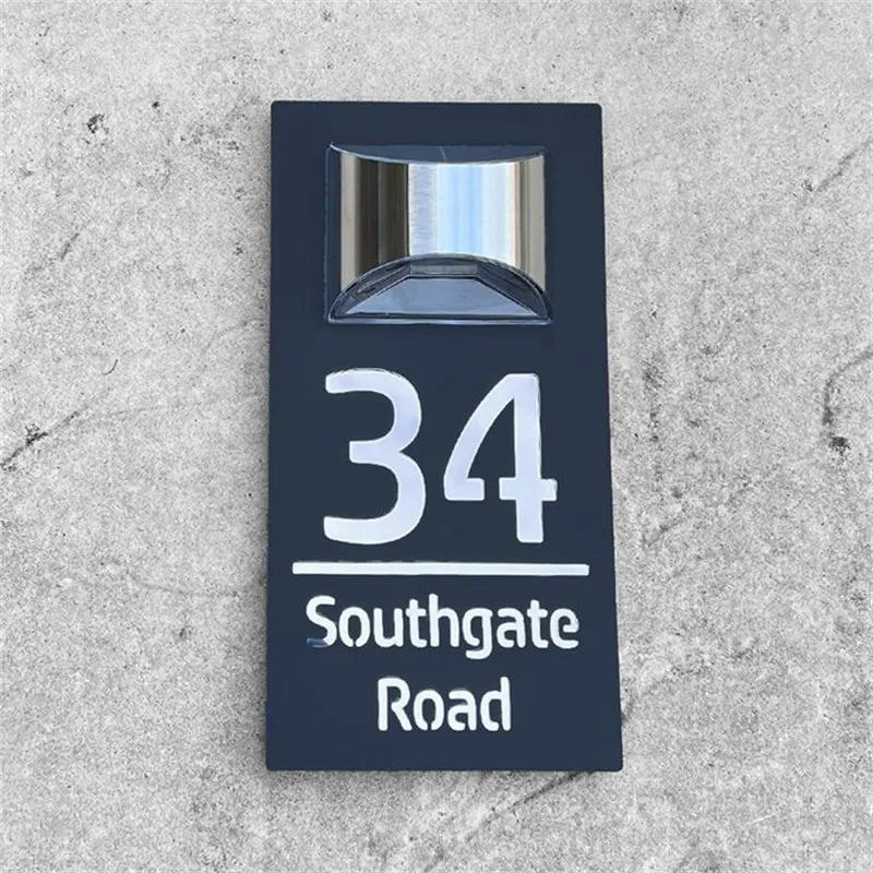 HomeDelux™ Personalized Modern Solar Door Sign