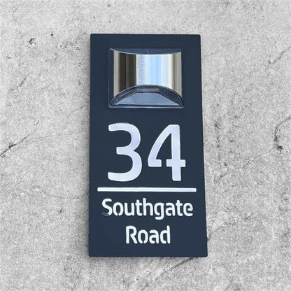 HomeDelux™ Personalized Modern Solar Door Sign