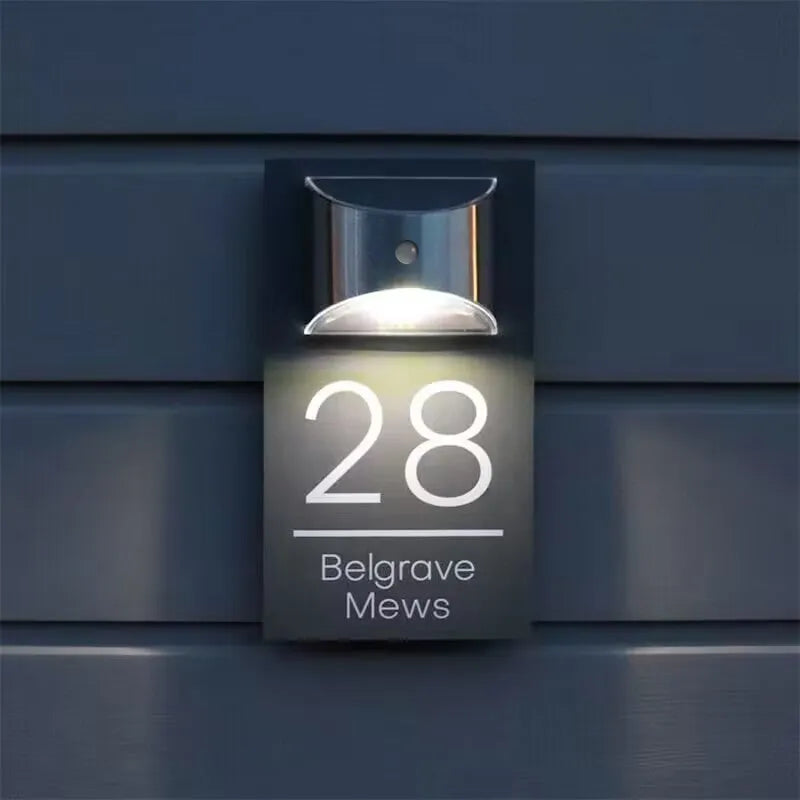 HomeDelux™ Personalized Modern Solar Door Sign