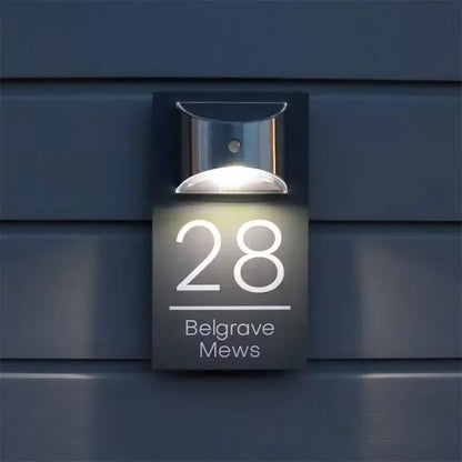 HomeDelux™ Personalized Modern Solar Door Sign