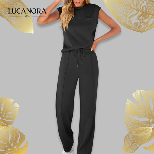 Ilda Taglieri™ Women's Casual Sleeveless Top and Drawstring Pants 2-Piece Set