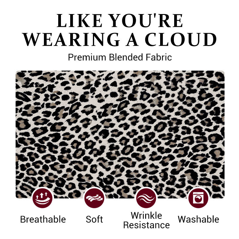 Irma Zerilli™ Deep V-Neck Leopard Print Slit Dress