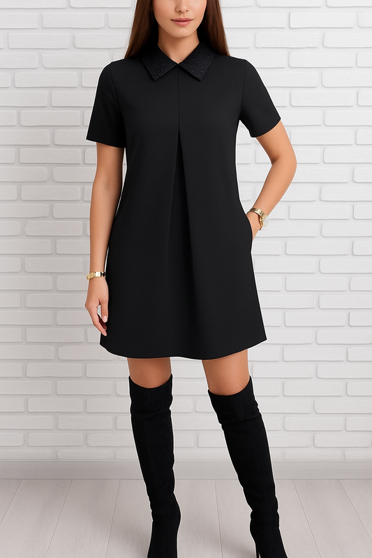 Isabelle Scartozzi™ Sparkling Collar A-Line Dress