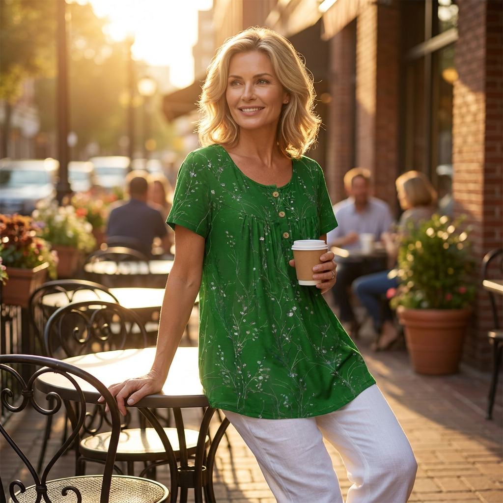 Ivana Castaldi™ Flowing Floral Tunic Top