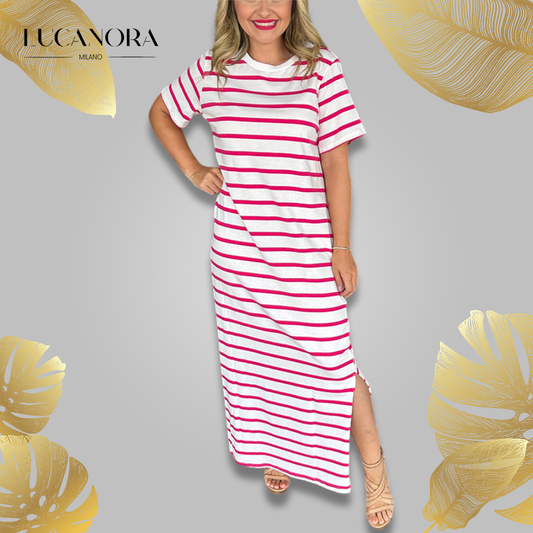 Juanita Carmen™ Women's striped shirt dress with pockets