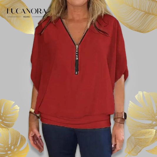 Kaylee™ Casual top with half zip