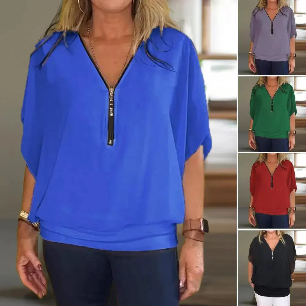 Kaylee™ Casual top with half zip