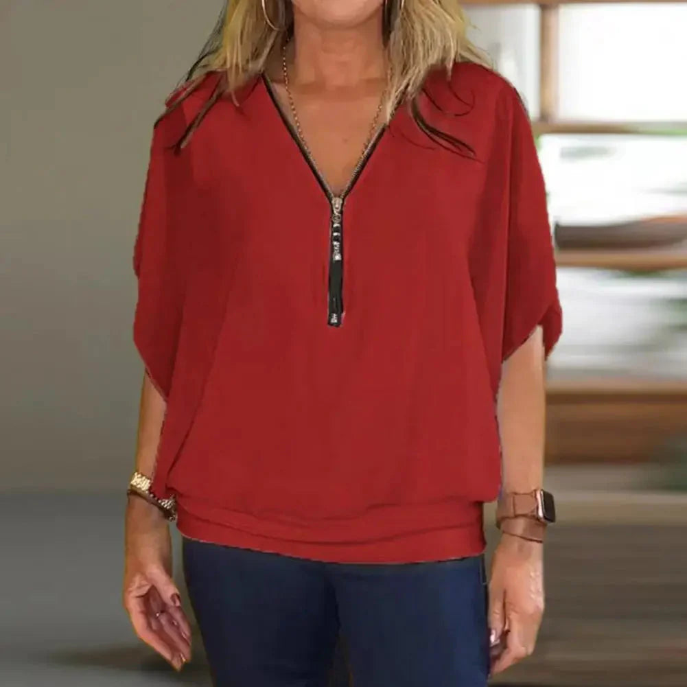 Kaylee™ Casual top with half zip