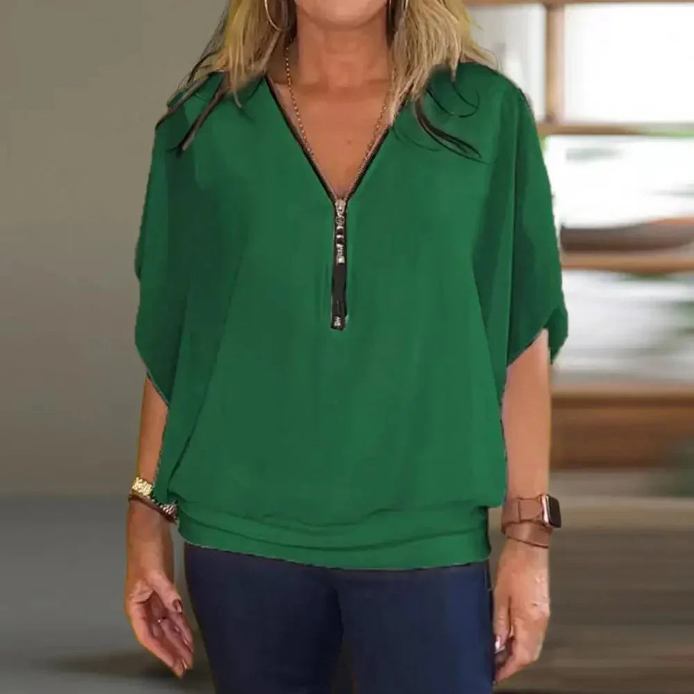 Kaylee™ Casual top with half zip