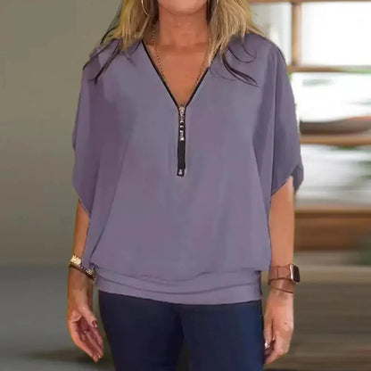 Kaylee™ Casual top with half zip