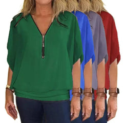 Kaylee™ Casual top with half zip