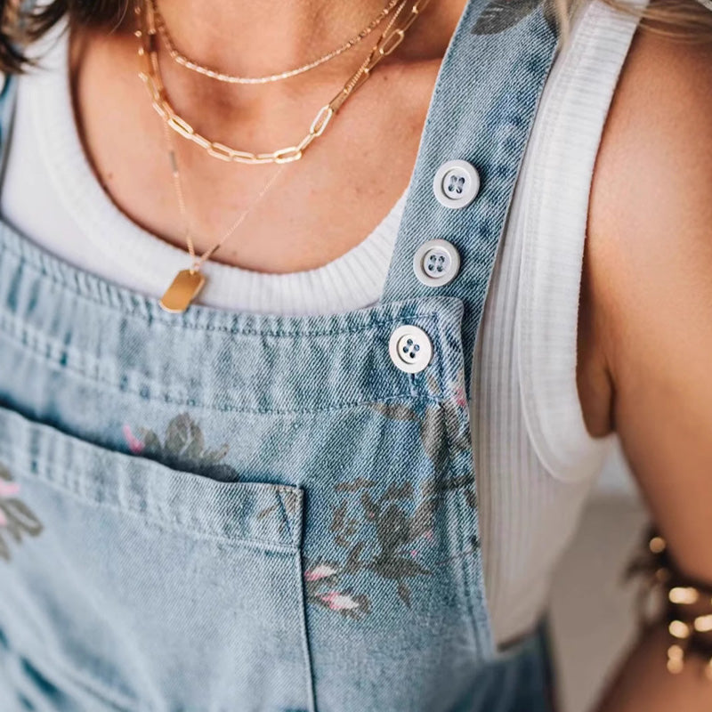 Leonia Bonzo™ Vintage Floral Denim Jumpsuit