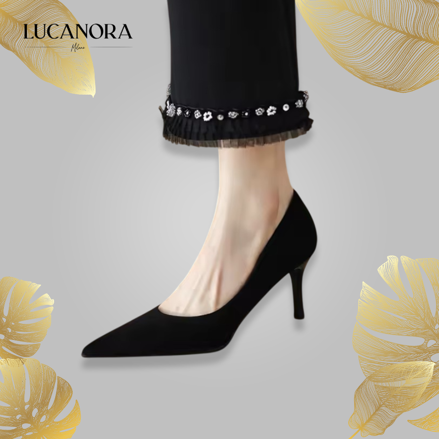 Luciana Rusco™ High-Quality Women's Pointed-Toe Black High Heels