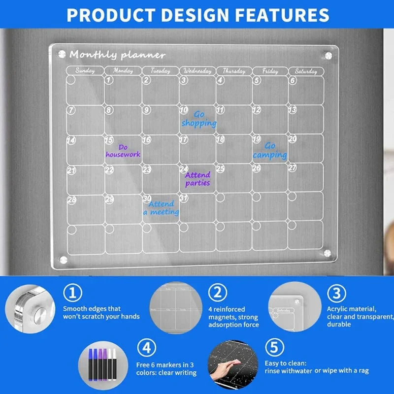 MagPlan™ Magnetic acrylic calendar