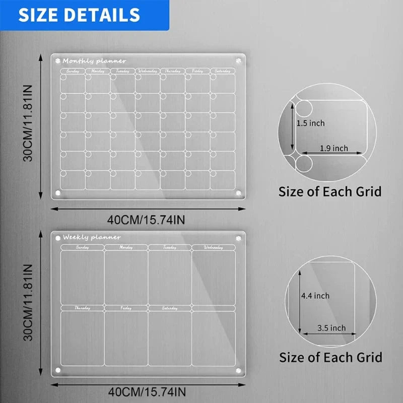 MagPlan™ Magnetic acrylic calendar