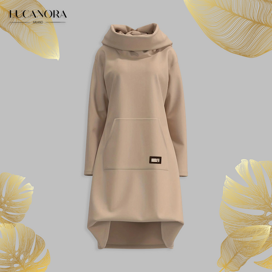 Marion™️ Comfortable sweatshirt dress with a hood
