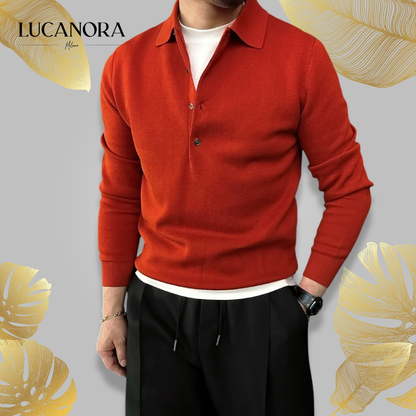 Martino Di Bernardo™ Men's Long Sleeve Knitted Polo Sweater