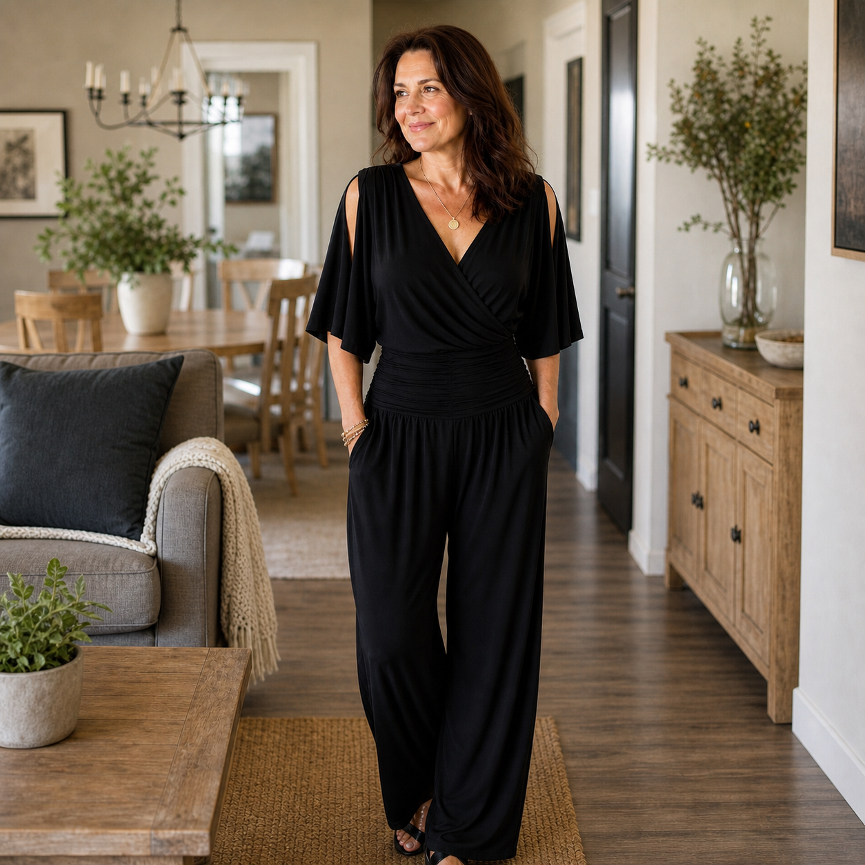 Bianca Goretti™ Soft Wrap Jumpsuit for Effortless Style