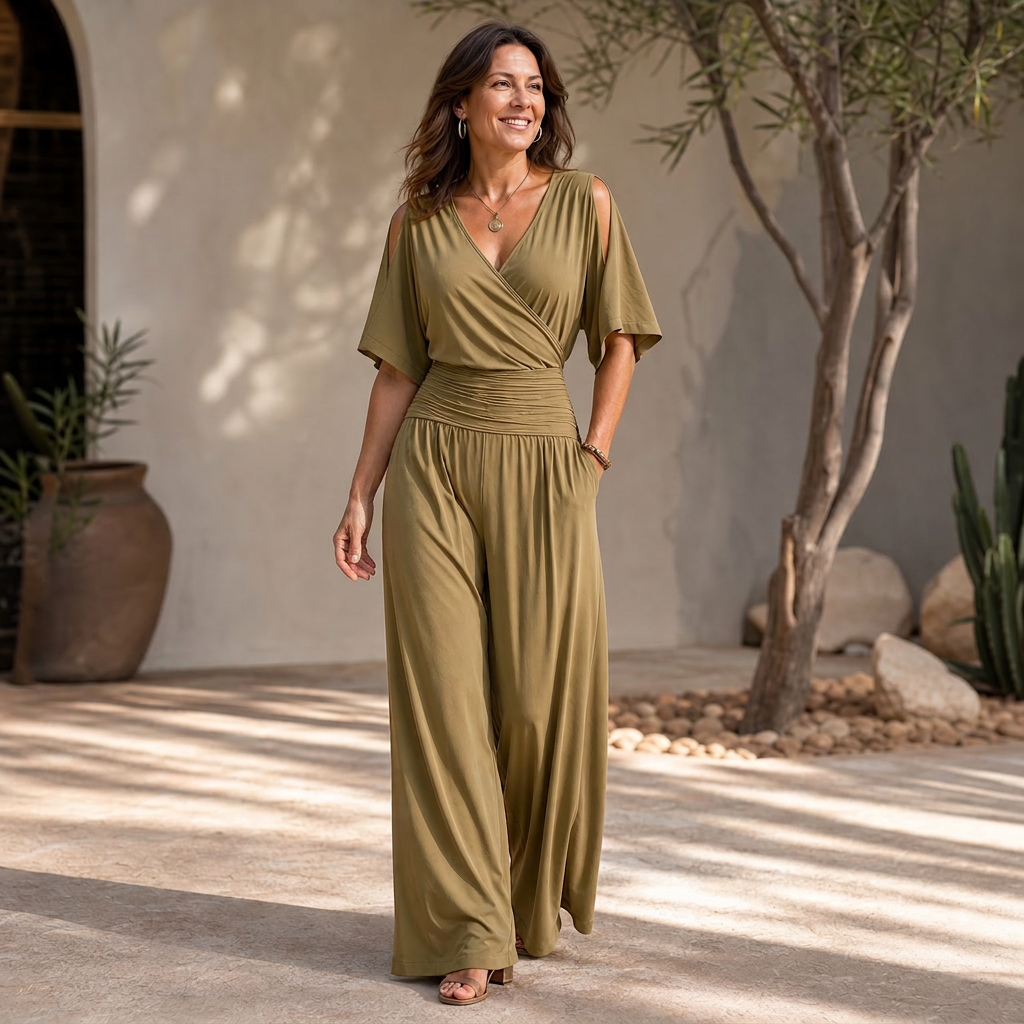 Bianca Goretti™ Soft Wrap Jumpsuit for Effortless Style