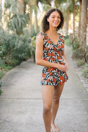 White (printed with flowers)