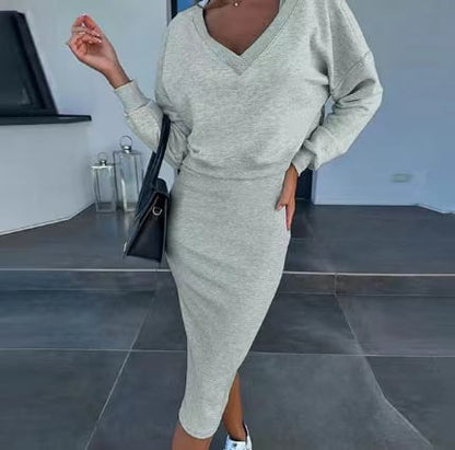 Milana Volta™ V-neck dress and sweatshirt set