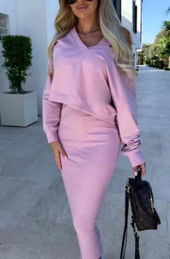 Milana Volta™ V-neck dress and sweatshirt set