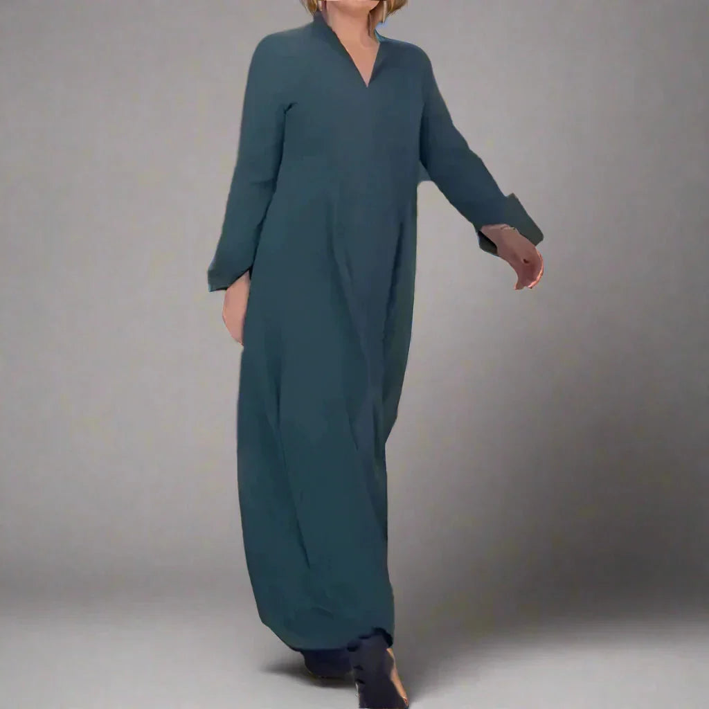 Mirta Saccoccio™ Elegant long casual shirt dress