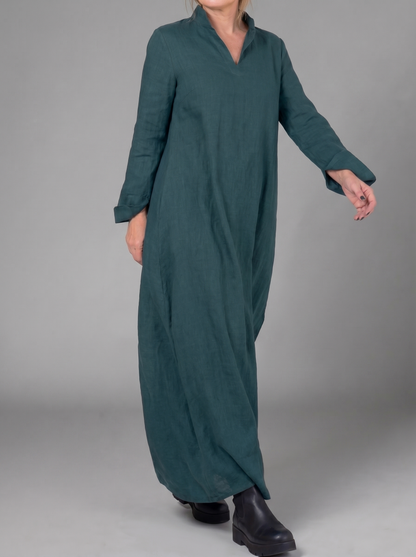 Mirta Saccoccio™ Elegant long casual shirt dress