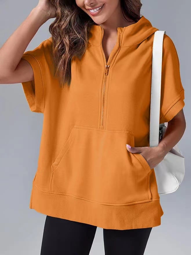 Molly™ Oversized casual shirt with half zip