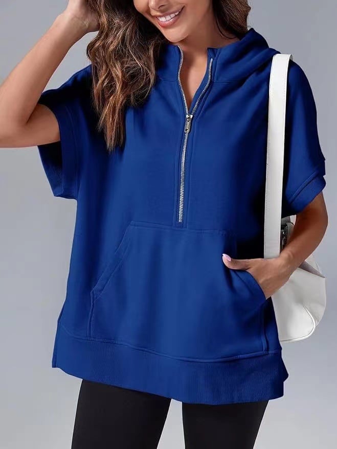 Molly™ Oversized casual shirt with half zip