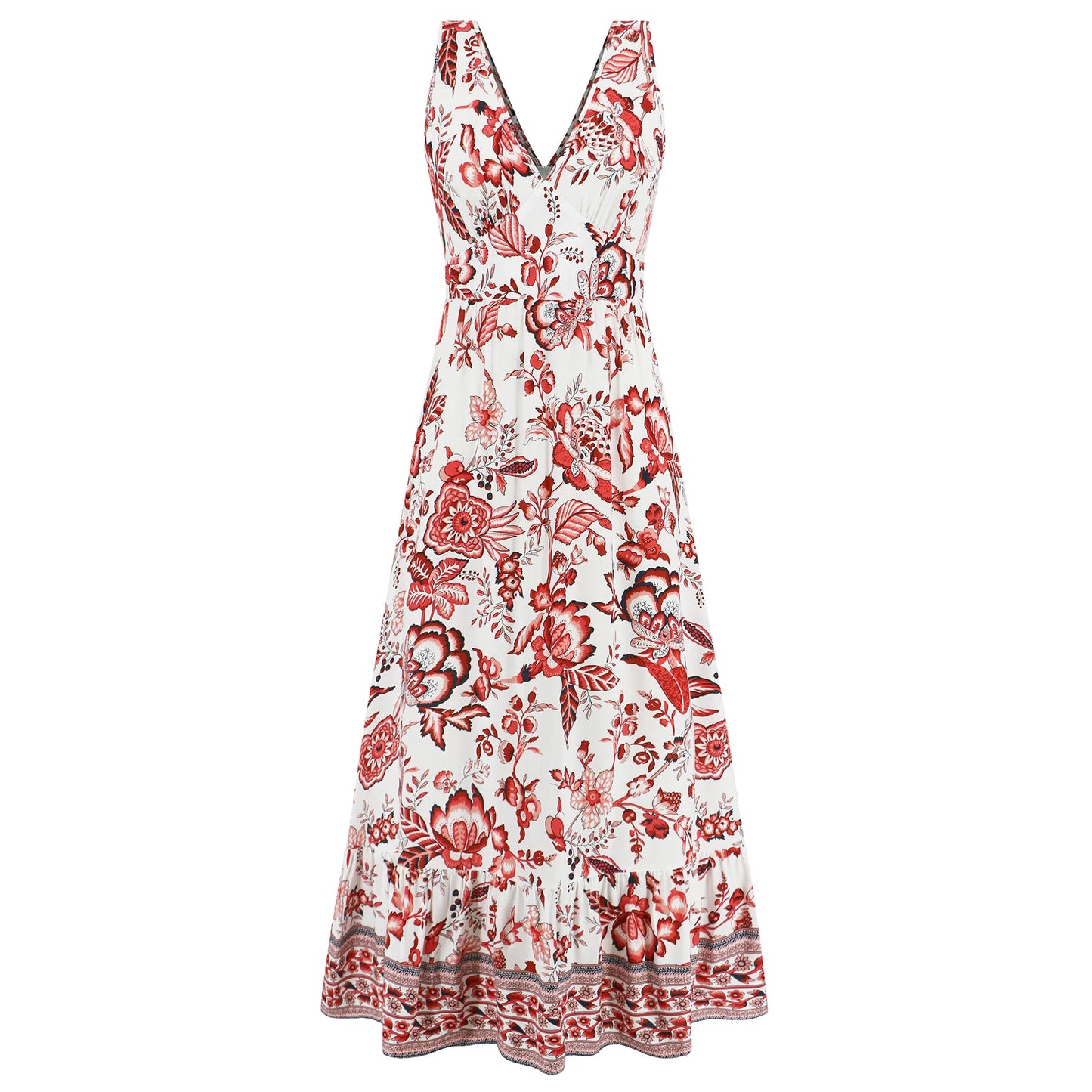 Myla™ Vintage Floral Print Summer Maxi Dress