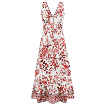 Myla™ Vintage Floral Print Summer Maxi Dress