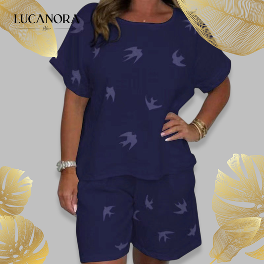 Neiva Zullo™  Casual Printed Short Sleeve Shorts Set