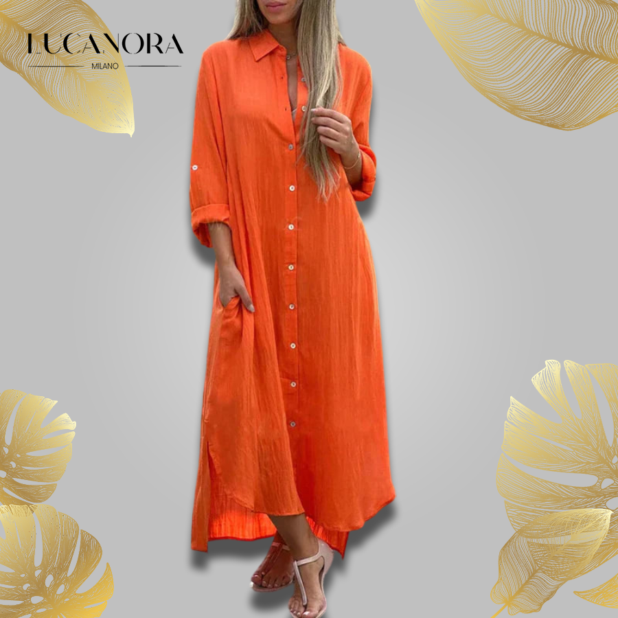Nevaeh™ Casual button-down shirt with long dress