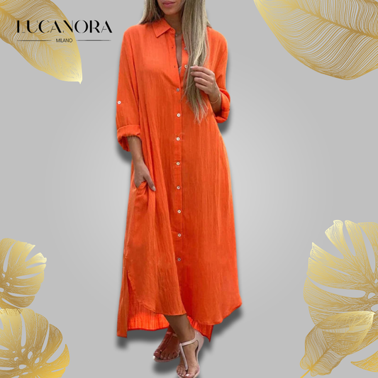 Nevaeh™ Casual button-down shirt with long dress