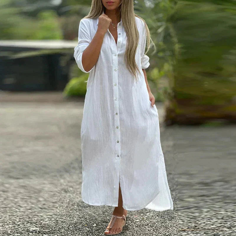 Nevaeh™ Casual button-down shirt with long dress