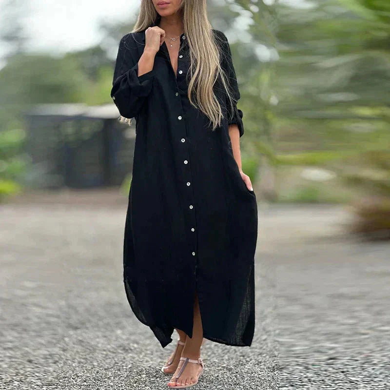 Nevaeh™ Casual button-down shirt with long dress