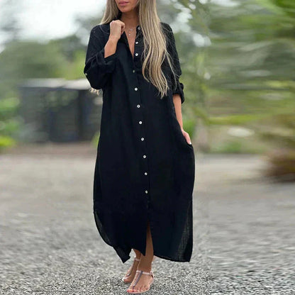 Nevaeh™ Casual button-down shirt with long dress