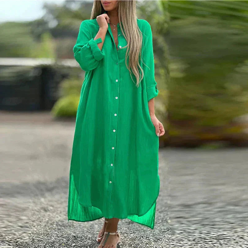 Nevaeh™ Casual button-down shirt with long dress