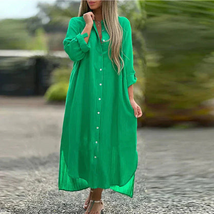 Nevaeh™ Casual button-down shirt with long dress