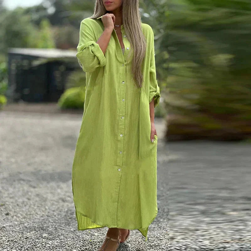 Nevaeh™ Casual button-down shirt with long dress